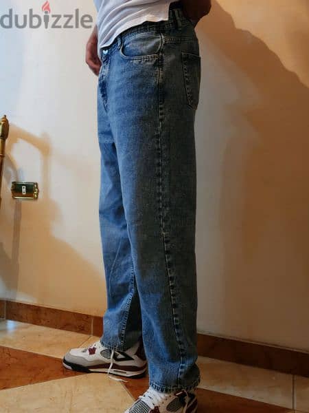 blue denim loose fit jeans 4