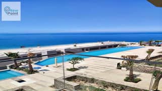 Own a fully finished ultra super deluxe chalet for sale in the most luxurious resorts of Ain Sokhna in Il Monte Galala Village, directly on the sea