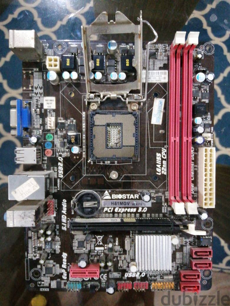 biostar H61 ddr3+pentium G2020 2.90 GHZ +فانة بوروسيسور نحاس 1