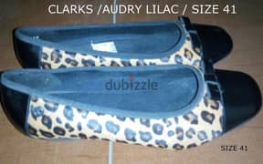 #Clarks Audry Lilac  animal print  shoes  size  41 0