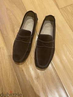 ECCO Brown Suede Loafers 41 - AS NEW 0