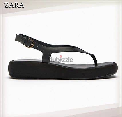 ZARA Leather Flatform Sandals Size 39 6