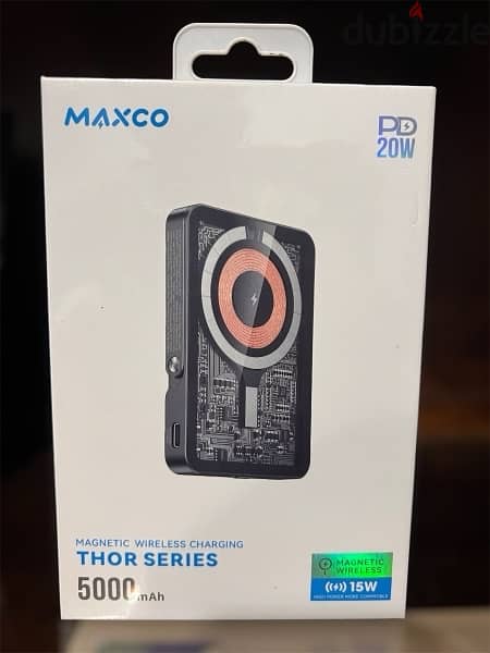 Maxco MP13 Thor Series 5000mAh Magnetic Wireless Charging 15W - Black 0