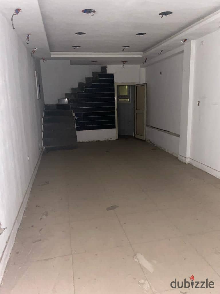 Shop for rent, area 74 square meters, on two floors, ground + first 15