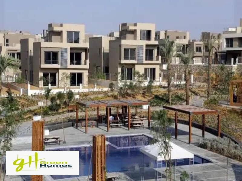 Ready to move Twin House For Sale with very prime location at Palm Hills New Cairo 5