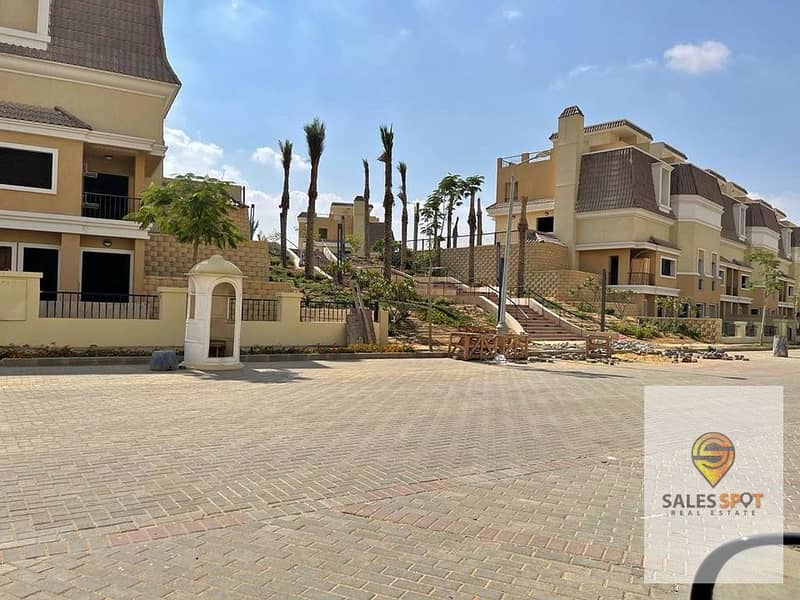 فيلا prime location للبيع بمقدم 5% في كمبوند سراى Sarai امام مدينتي مباشرة Madinaty 5