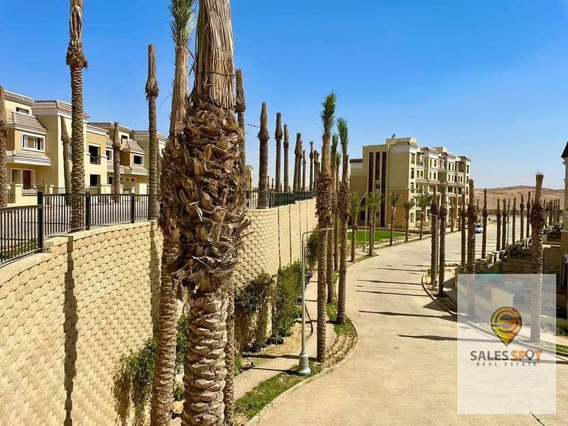 فيلا prime location للبيع بمقدم 5% في كمبوند سراى Sarai امام مدينتي مباشرة Madinaty 8