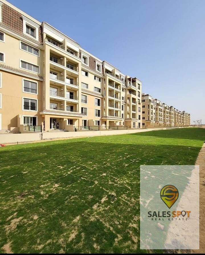 2 + private garden apartment for sale 130m in Sarai Compound in Hawar Madinaty and near Fifth Settlement 4