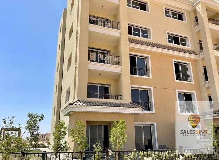 2 + private garden apartment for sale 130m in Sarai Compound in Hawar Madinaty and near Fifth Settlement 6