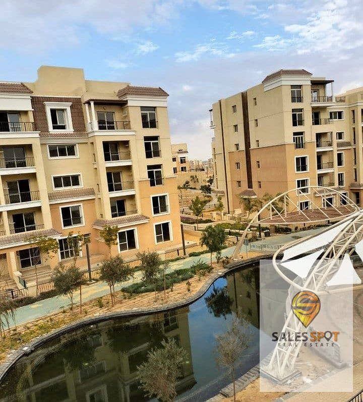 105 sqm apartment + private garden for sale in Sarai Compound, next to Madinaty and in front of Al Shorouk 5