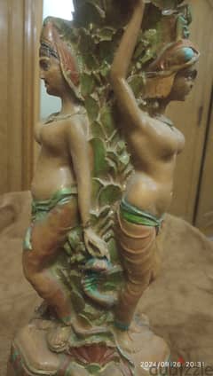 VINTAGE UNIQUE ALABASTER CARVING STATUE 0