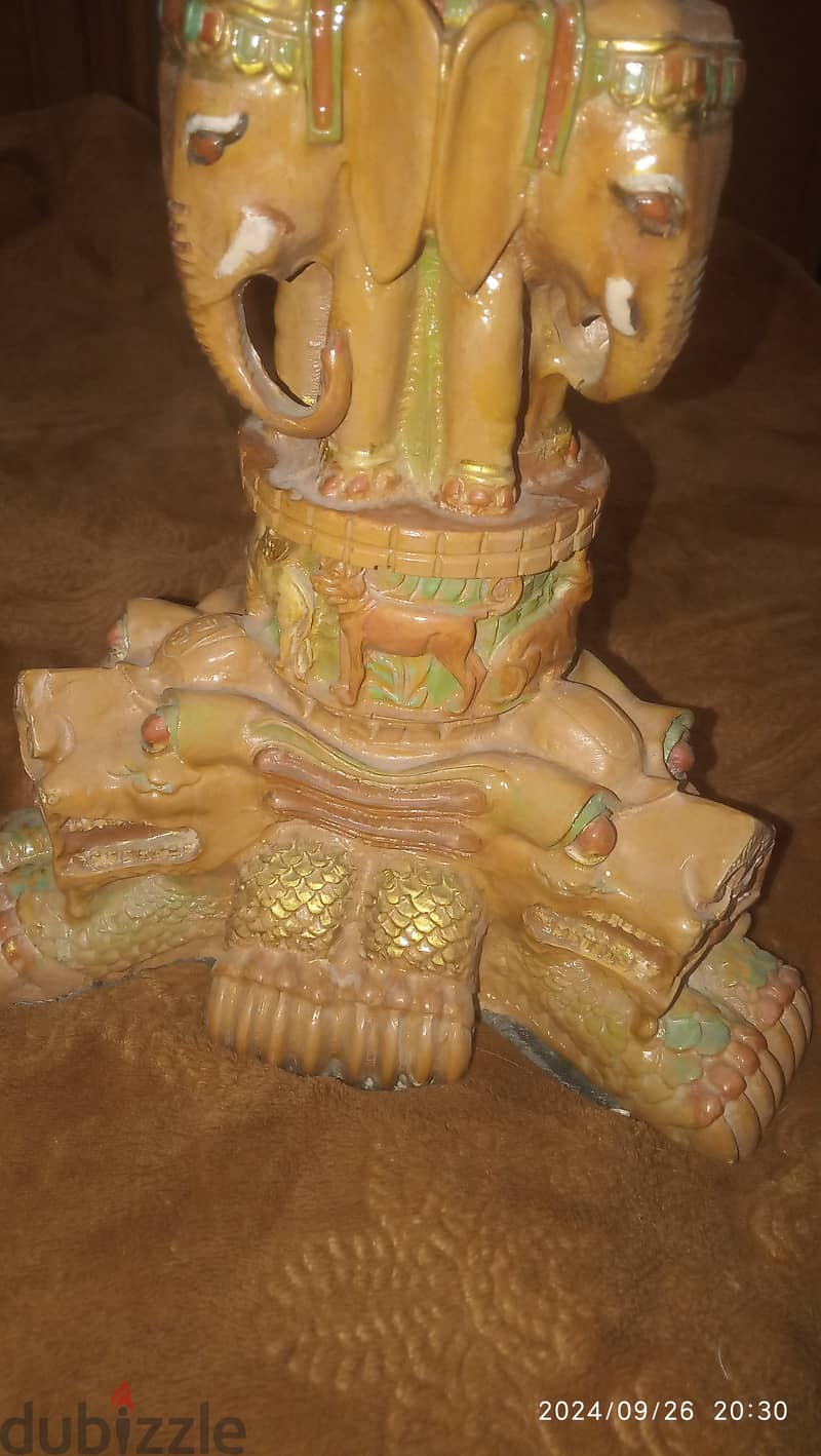 VINTAGE UNIQUE ALABASTER CARVING STATUE 8