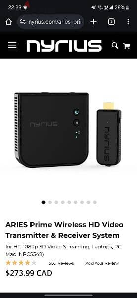 Nyrius wireless HDMI transmitter 4