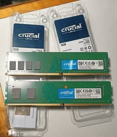 رام 8 جيجا 3200 (16 GB RAM Crucial 2*8GB DDR4-3200MHZ)