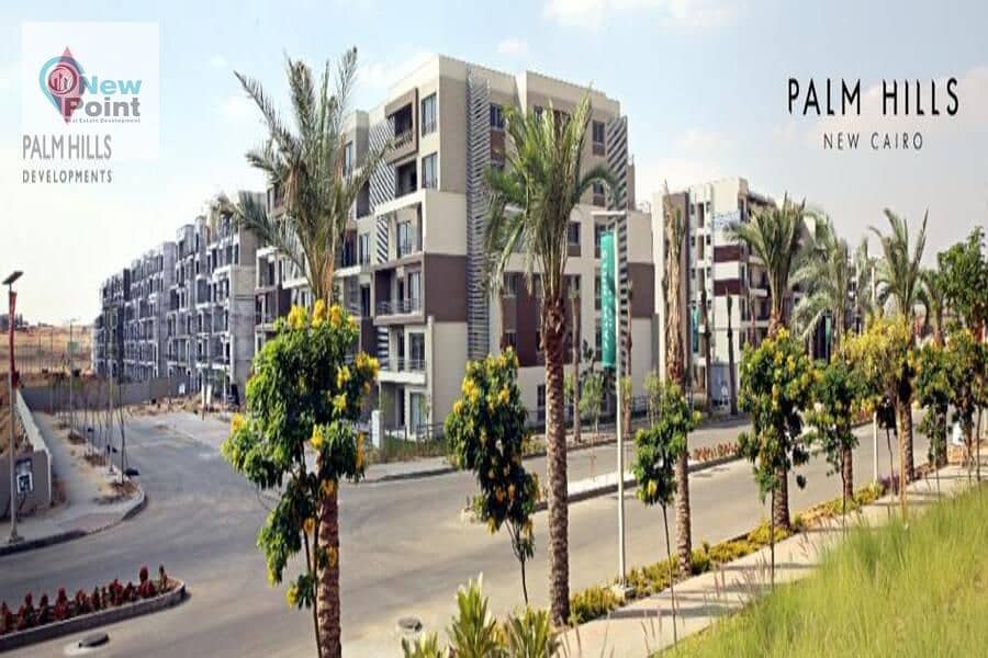 On the Middle Ring Road, own a 140-square-meter fully finished apartment with Palm Hills in the Fifth Settlement 6