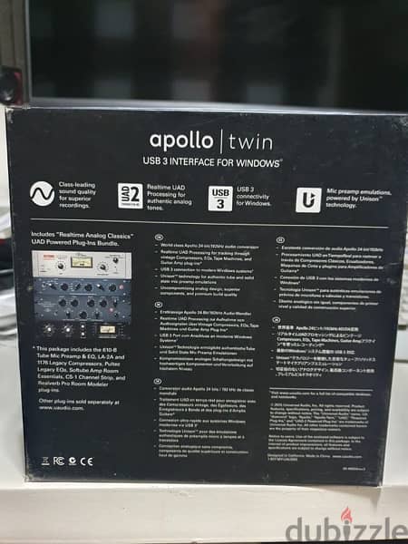 للبيع كارت صوت Apollo twin usb3 for windows uad 2 DUO CORE 10