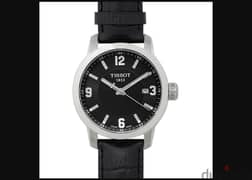 TISSOT PRC 200 Luxury Black Leather Mens Watch