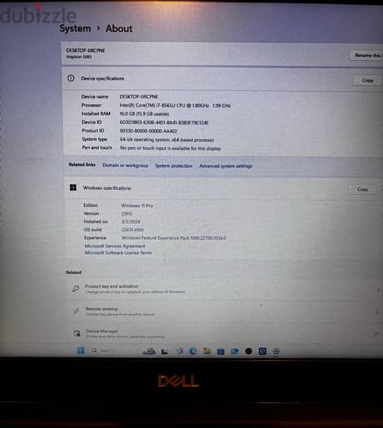 laptop dell very good used  for sale 6