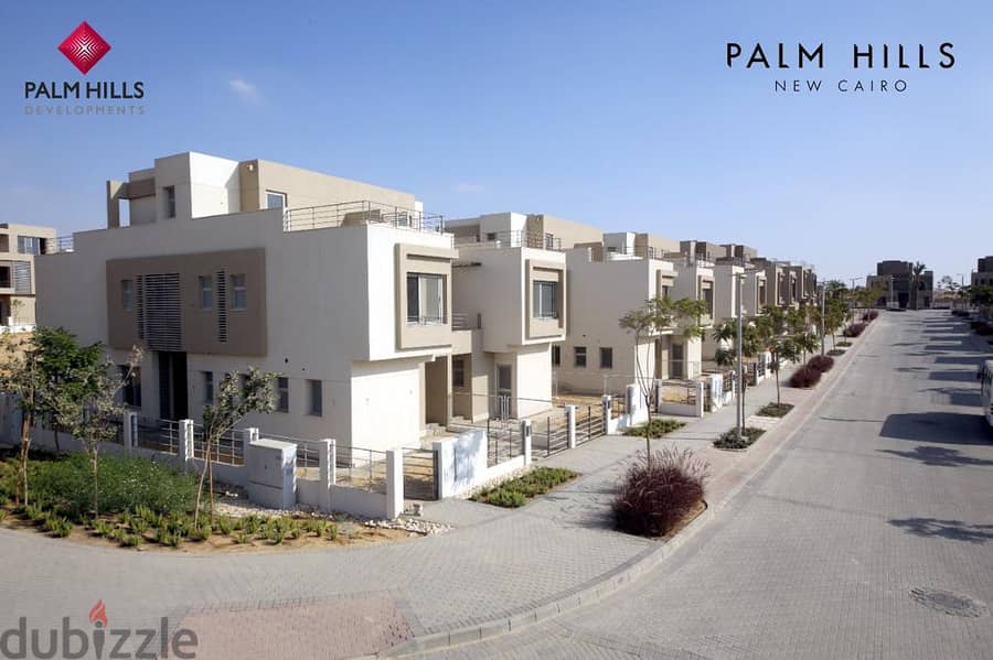 Twin House باقل سعر واحسن لوكيشن موجود ف كمبوند بالم هيلز التجمع 10