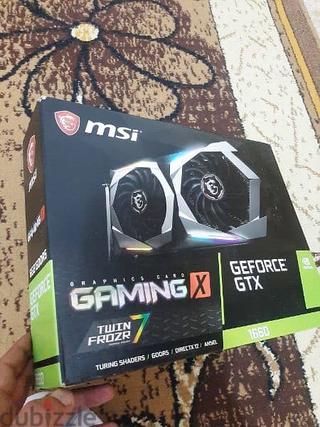 vga msi gtx 1660 6gb gaming x فيجا كارت شاسة بالعلبة والمرففات 7