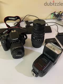 Canon 700D shutter 10K + 2 lenses + speedlite