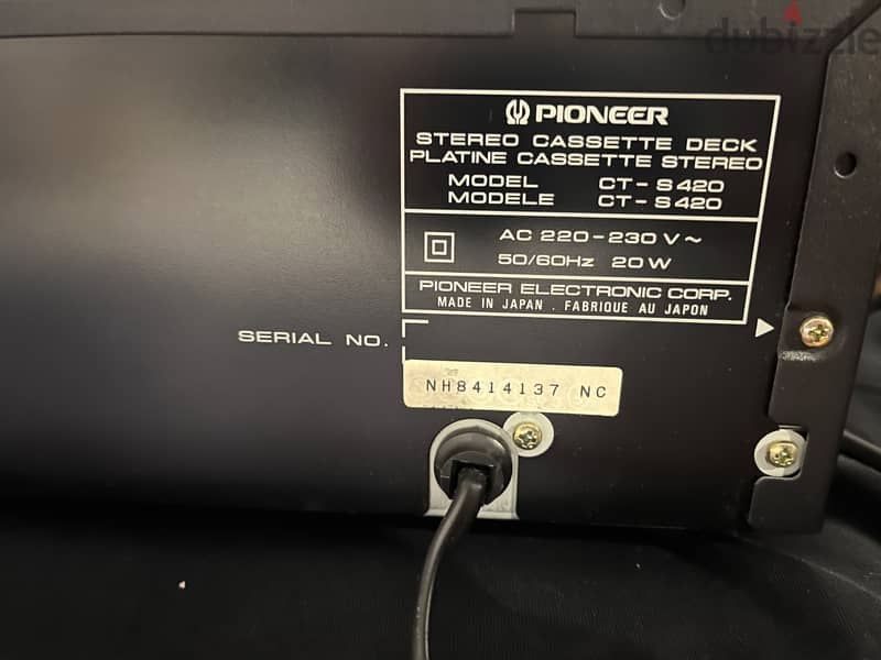 Pioneer CT-S420 3Heads tape deck Made in Japan 3