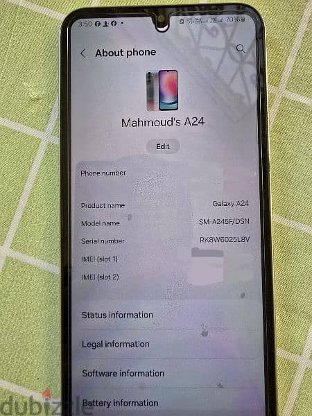 Samsung A24 dual sim silver 8 gb ram 128 gb 6