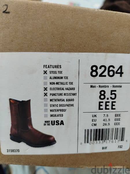 سيفتي ريدوينج red wing جديد بالكرتونه أمريكي اصلي 3