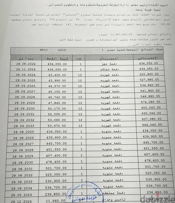 للتمليك بمدينتى شقة 141م فى B14 اقساط على 10 سنوات  فيو وايد جاردن 2