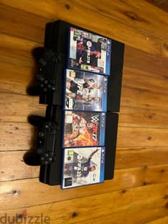 2 ps4 and 4 games and 2 joysticks