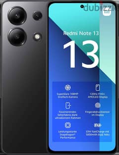 Xiaomi Redmi Note 13 256gb 8gb ram +4gb| ريدمى نوت 13 256 جيجا 8 رام