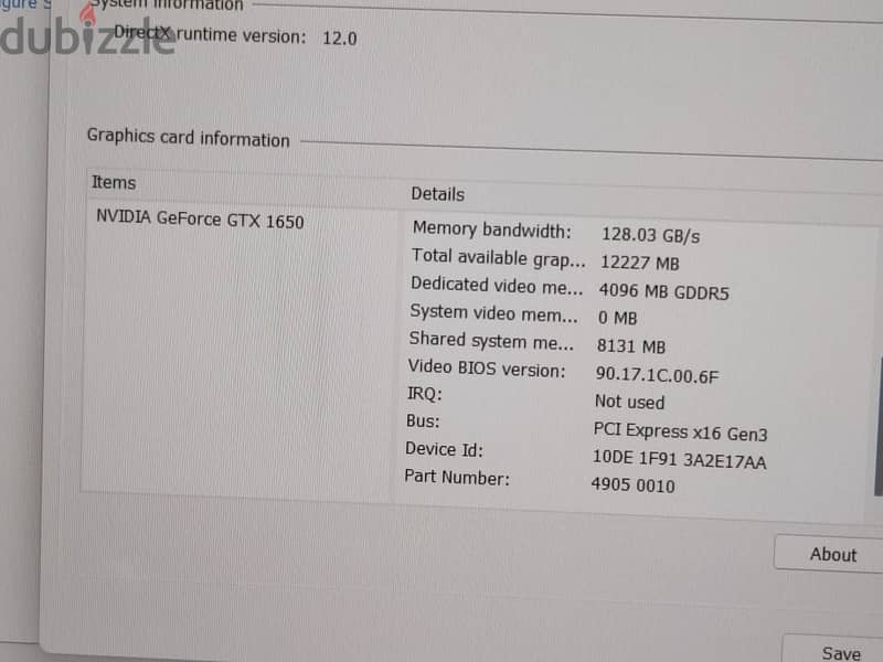 lenovo core i7 جيل تاسع + nvidia gtx 1650 4gb+ هاردين 9