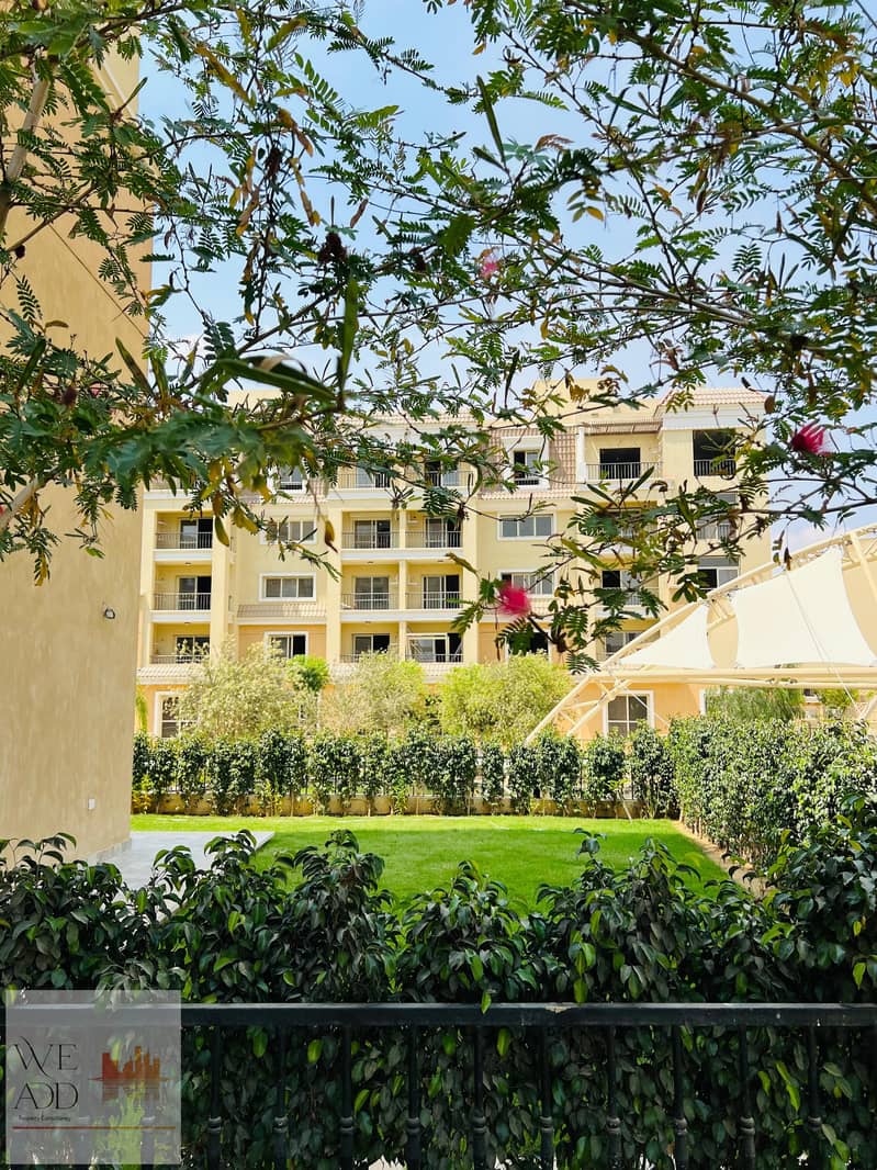 Book your apartment in Sarai Compound, directly on the garden, 130 m, two rooms with a garden, 265 m, walled in Madinaty, with a down payment starting 13