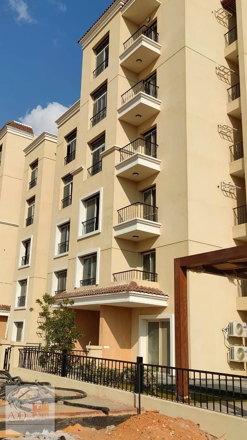 Apartment with a view for sale, 131 m, in Sarai Compound, next to Madinaty and AUC, with a 10% down payment over 6 months and installments over 8 year 8