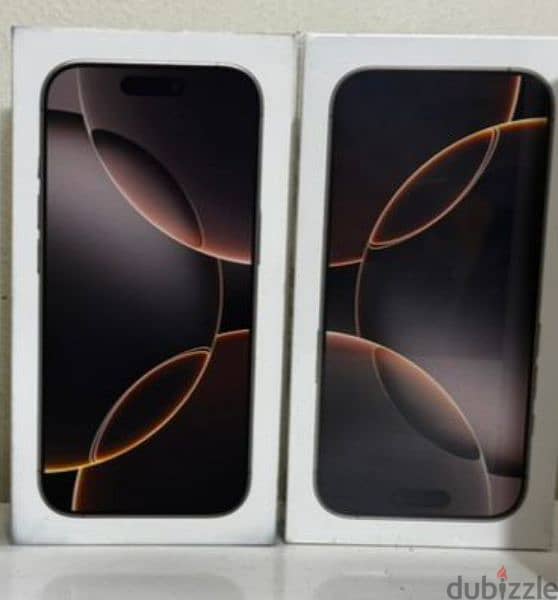 Available Iphone16 pro 256 G 
Desert titanium 
1 simcard &2 simcard ZA 1