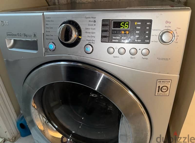 غسالة LG بالمجفف كورى ١٠ كيلو مجفف انفرتر ٦ك Washer LG 10kg dryer 6kg 1