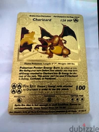 Charizard 1st edition base set gold plated 23 k gold limited edition