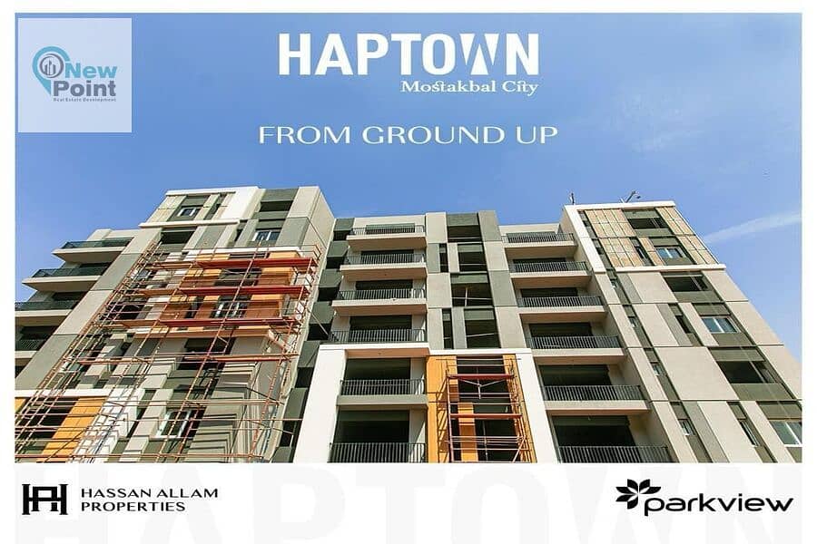 Own a 3-bedroom apartment in a garden in the heart of the future with Hassan Allam in Haptown Compound 11