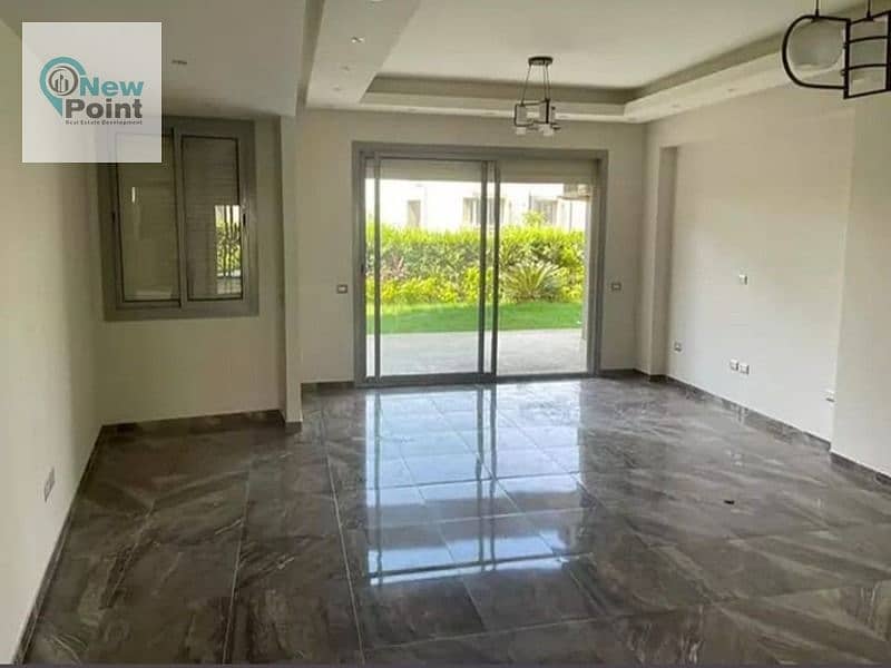 Duplex with garden for sale at a very special price, prime location directly in front of Al-Rehab in Creek Town Compound from Al-Qazzar Company 2