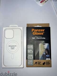 Original Iphone 16 pro max case cover and panzer screen protector