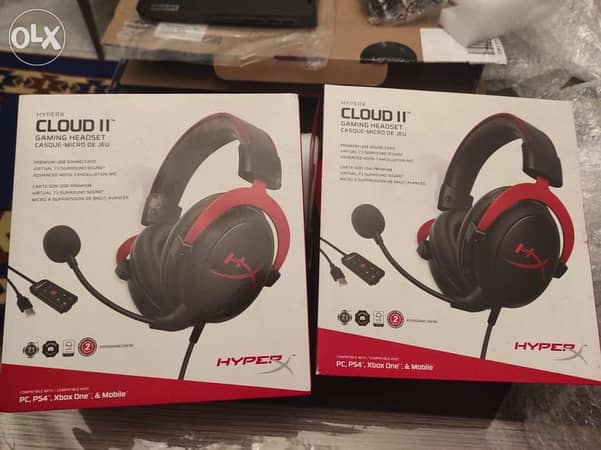 HyperX Cloud II Gaming Headset 7.1 Surround Sound Red New