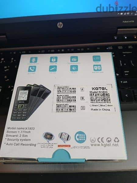 موبايل KGTEL  K1803  زراير بعلبته والضمان استعمال شهر 9