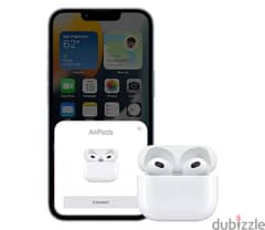 سماعات أبل Air pods "الجيل الثالث" مع علبة شاحن Lightning لون أبيض