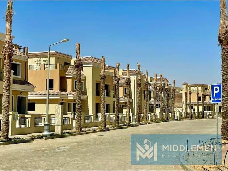 s villa 295 m with garden 80m  prime location , sarai compound new cairo 5