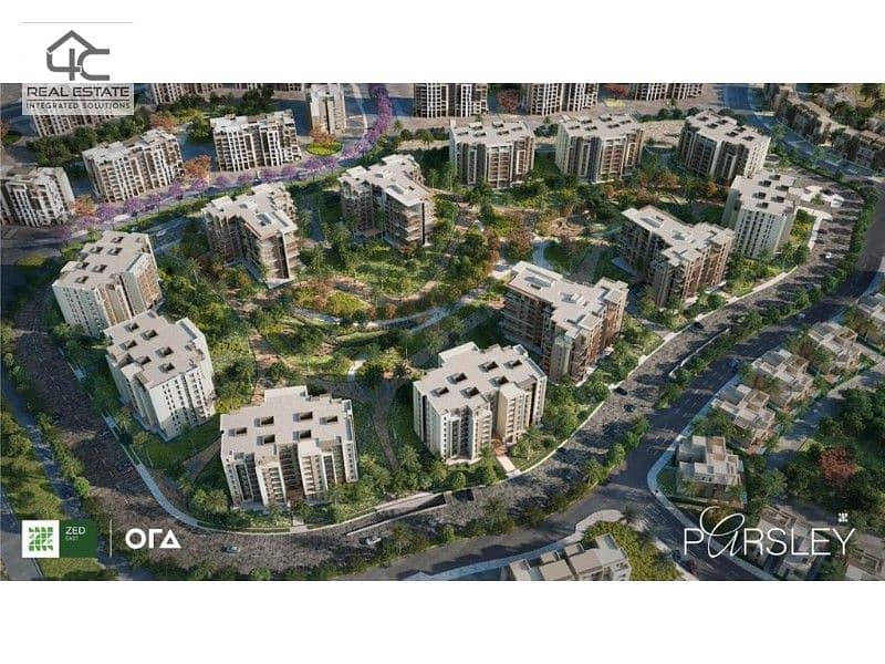 Apartment cornr for sale with open view landscape prime location with down payment and installments in zed east 9