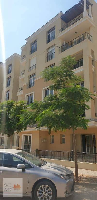 132m apartment with a large terrace overlooking the garden in Sarai Compound on Suez Road, the best location with a down payment starting from 5%