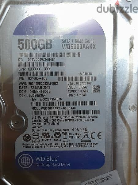 WD blue 500GB 0