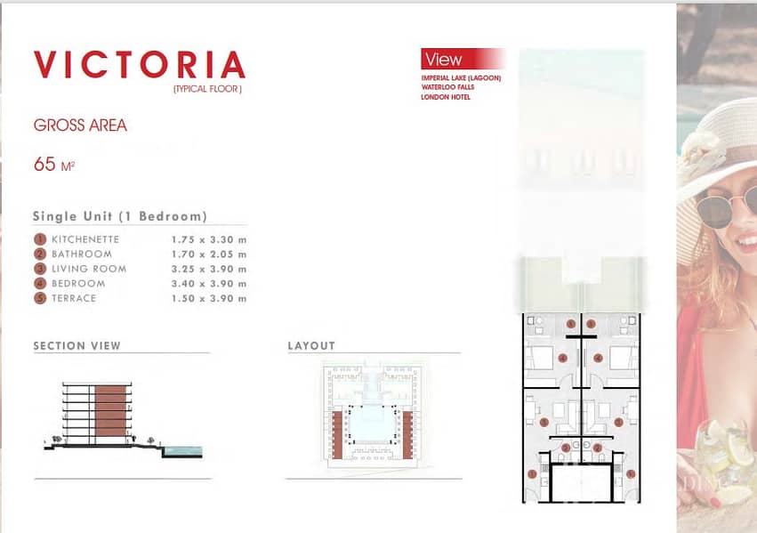 Chalet 65 meters VICTORIA for sale in the London project by JD Holding  in New Alamein, among the best areas of the North Coast in the Royal Coast 2