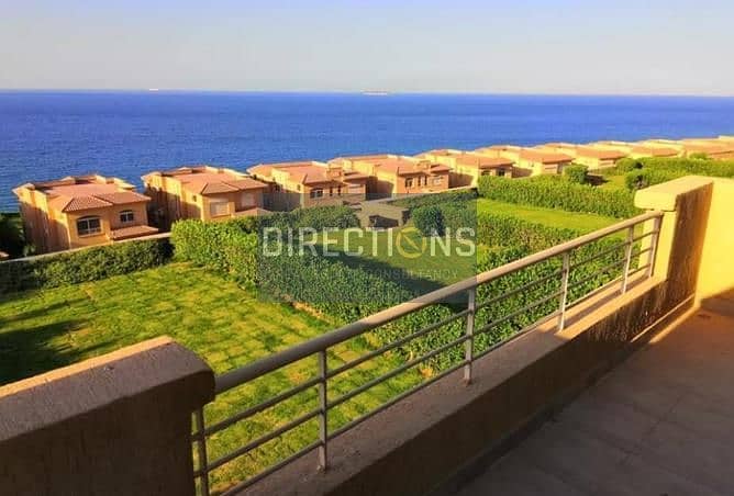 Chalet + garden with a distinctive sea view for sale in Telal ElSokhna village on Zaafarana Road near Porto Sokhna and next to Azha 5