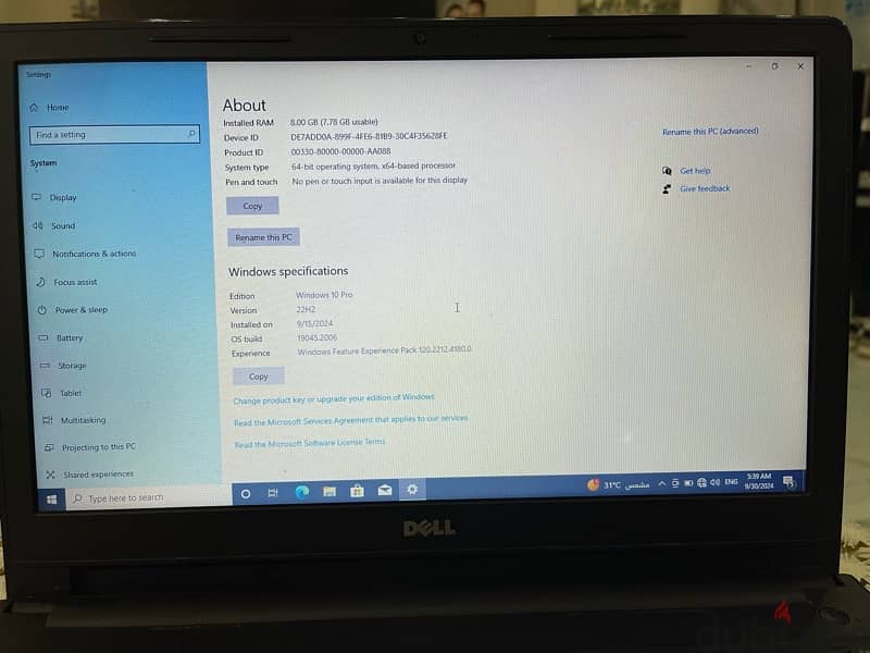 Laptop Dell Inspiron 15 3000 - core i7 1